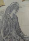 Edward Burne-Jones Arcangelo Michele cartone preparatorio per vetrata 1886 circa